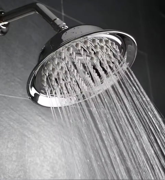 8-Inch Round Overhead Shower - ABS Body, Chrome Finish, Wall/Ceiling Mounted, Royal Series