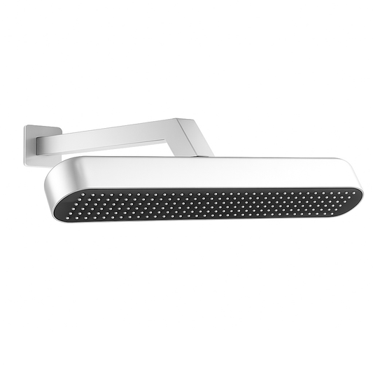15x4 Inch Rectangular Overhead Shower - ABS Body, Chrome Finish, Wall-Mounted, Valentio Series