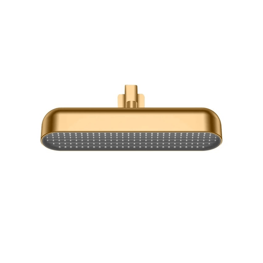 15x4 Inch Rectangular Overhead Shower - ABS Body, Gold Finish, Wall-Mounted, Valentio Series