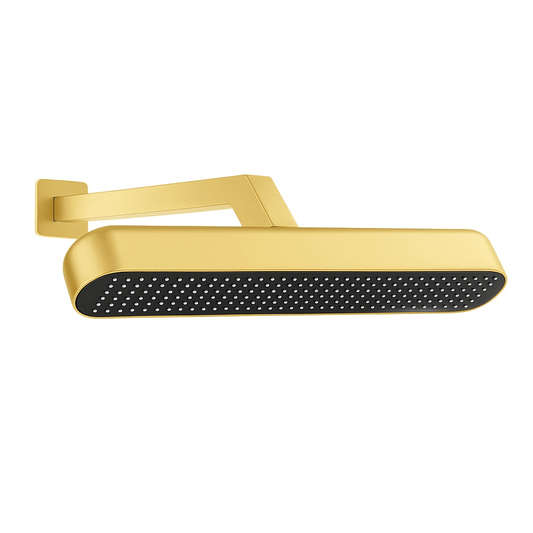 15x4 Inch Rectangular Overhead Shower - ABS Body, Gold Finish, Wall-Mounted, Valentio Series