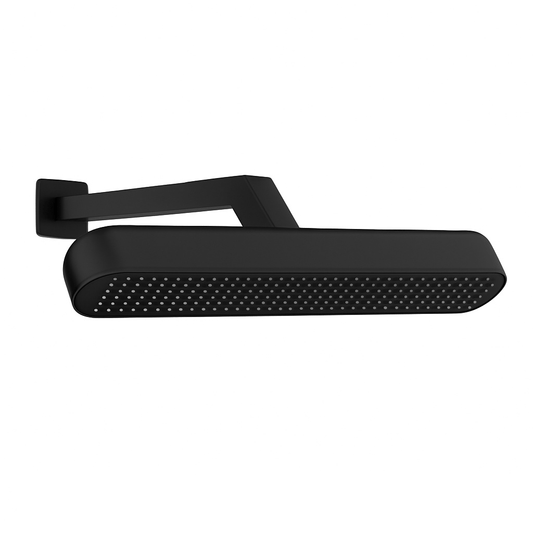 15x4 Inch Rectangular Overhead Shower - ABS Body, Matte Black Finish, Wall-Mounted, Valentio Series
