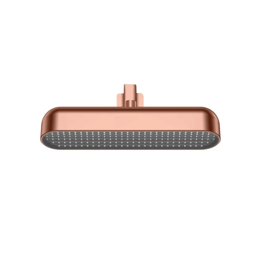 15x4 Inch Rectangular Overhead Shower - ABS Body, Rose Gold & Black Finish, Wall-Mounted, Valentio Series