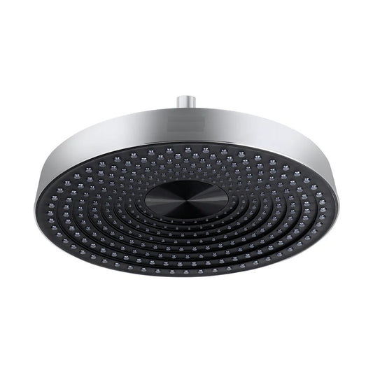 10-Inch Round Overhead Shower - ABS Body, Black & Chrome Finish, Wall/Ceiling Mounted