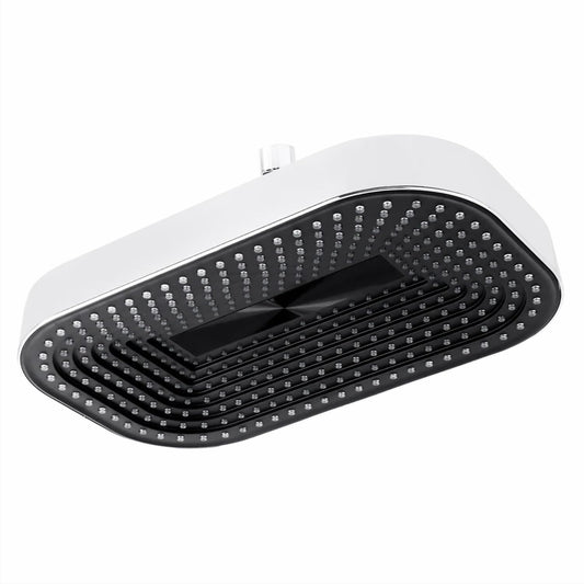 9x6 Inch Rectangular Overhead Shower - ABS Body, Black & Chrome Finish, Wall/Ceiling Mounted