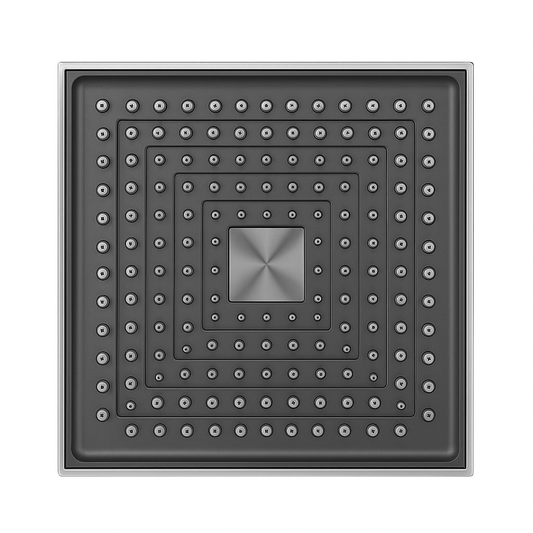 8x8 Inch Square Overhead Shower - ABS Body, Black & Chrome Finish, Wall/Ceiling Mounted