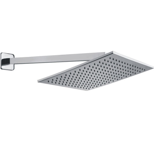 10x10 Inch Square Overhead Shower - Brass Body, Chrome Finish, Wall/Ceiling Mounted