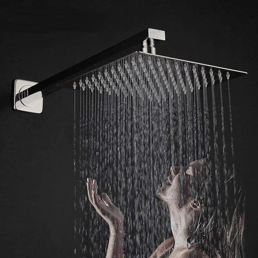 10x10 Inch Square Overhead Shower - Brass Body, Chrome Finish, Wall/Ceiling Mounted