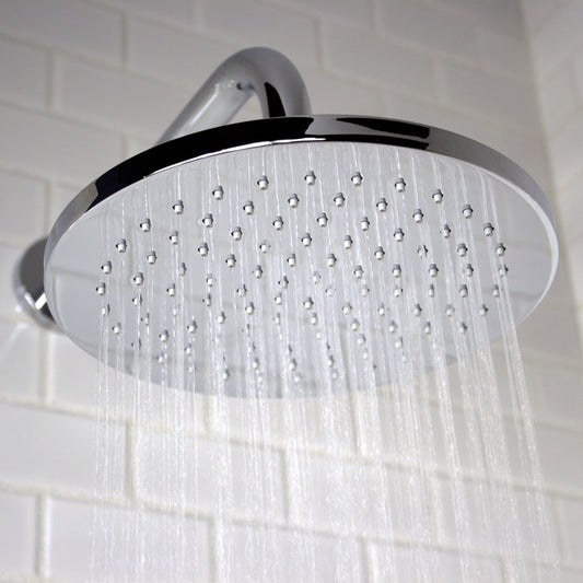 10x10 Inch Round Overhead Shower - Brass Body, Chrome Finish, Wall/Ceiling Mounted