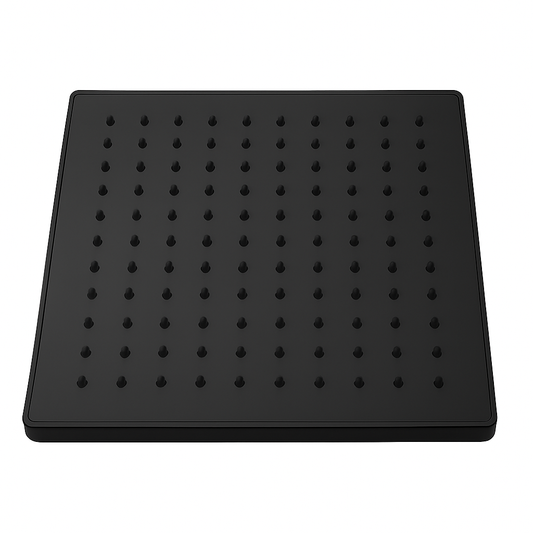 8x8 Inch Super Slim Square Overhead Shower (8mm) - Stainless Steel, Matte Black Finish, Wall/Ceiling Mounted, Heavy-Duty