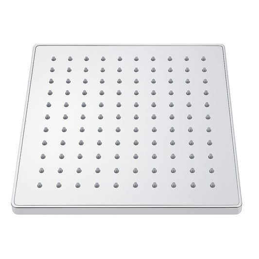 10x10 Inch Super Slim Square Overhead Shower (8mm) - Stainless Steel, Chrome Finish, Wall/Ceiling Mounted, Heavy-Duty