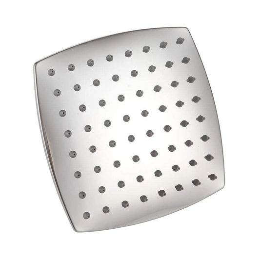 10x10 Inch Curved Square Overhead Shower - Stainless Steel, Chrome Finish, Ultra-Thin 8mm, Wall/Ceiling Mounted