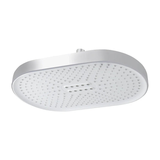 18x12 Inch Rectangular Overhead Shower - ABS Body, Chrome & White Finish, Wall/Ceiling Mounted, Othello Series