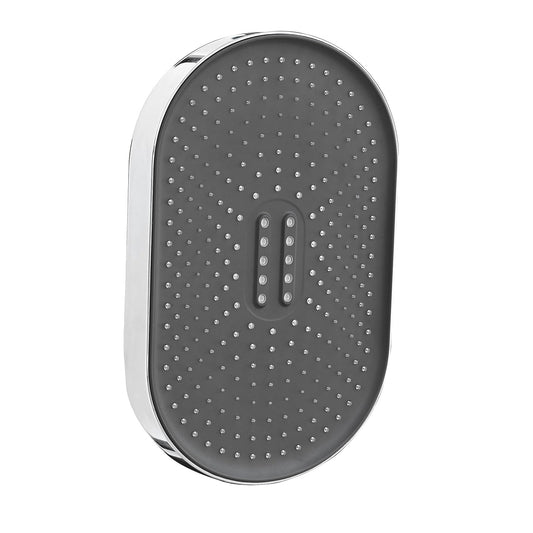13x9 Inch Rectangular Overhead Shower - ABS Body, Black & Chrome Finish, Wall/Ceiling Mounted, Cuff Series