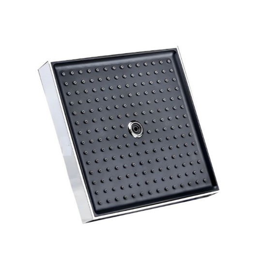 6x6 Inch Square Overhead Shower - ABS Body, Black & Chrome Finish, Wall/Ceiling Mounted, Kubix Series
