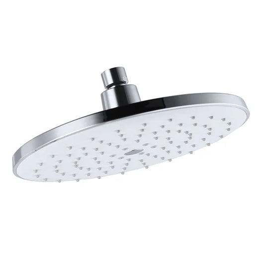 9-Inch Round Overhead Shower with Self-Clean Feature - ABS Body, Chrome Finish, Wall/Ceiling Mounted