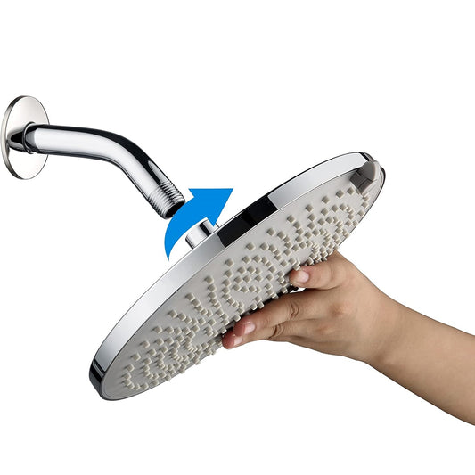 9-Inch Round Overhead Shower with Detachable Faceplate - ABS Body, Chrome Finish, Wall/Ceiling Mounted