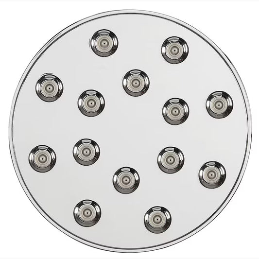 9-Inch Round Overhead Shower with Mist Flow - ABS Body, Chrome Finish, Wall/Ceiling Mounted, Moon Series