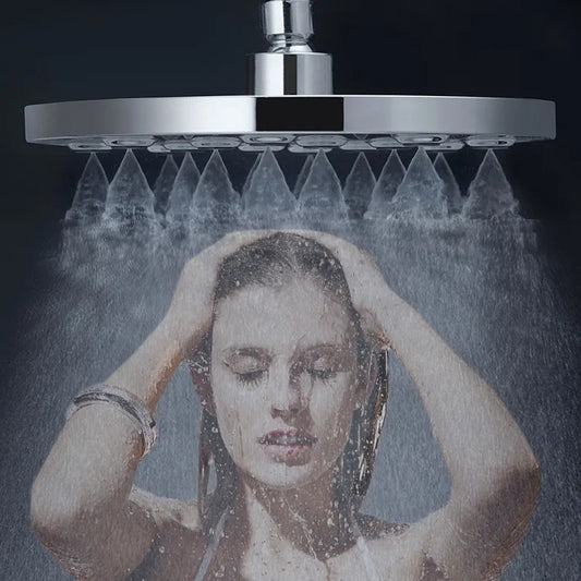 9-Inch Round Overhead Shower with Mist Flow - ABS Body, Chrome Finish, Wall/Ceiling Mounted, Moon Series
