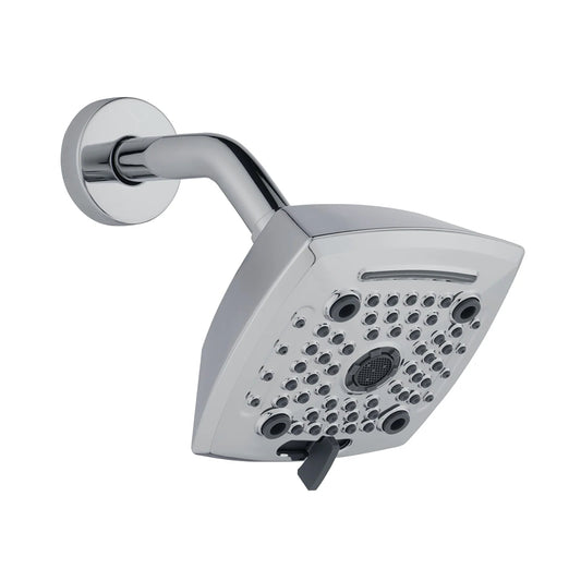 5-Inch Square Overhead Shower with 5 Functions (Rain, Mist, Massage, Mix, Jet) - ABS Body, Chrome Finish, Wall/Ceiling Mounted, Rubbic Series