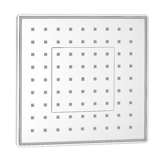 8x8 Inch Square Overhead Shower with 3 Functions (Rain, Mist, Massage) - ABS Body, Chrome Finish, Wall/Ceiling Mounted, Twister Series