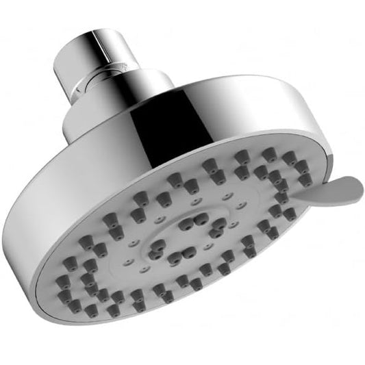 4-Inch Round Overhead Shower with 5 Functions - ABS Body, Chrome Finish, Wall/Ceiling Mounted, H2MICRO Series