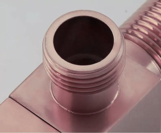 Square Angle Cock with Wall Flange in Brushed Rose Gold Finish | Heavy-Duty Brass Made | Designer Water Valve