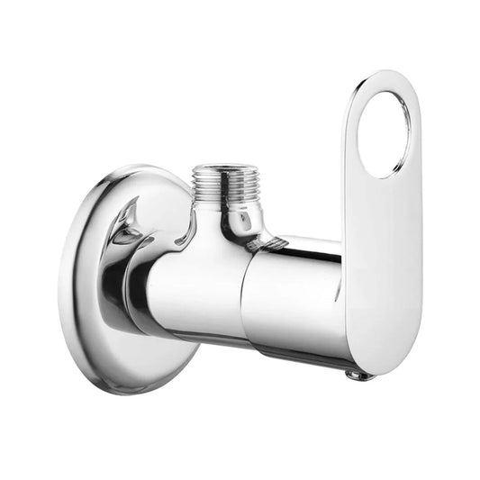 Angle Cock with Wall Flange in Chrome Finish | Heavy-Duty Brass Made | Ornamix Series | Water Control Valve