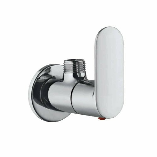 Angle Cock with Wall Flange in Chrome Finish | Heavy-Duty Brass Made | Cuff Series | Water Supply Regulator