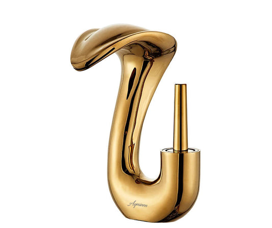 Deck Mounted Basin Mixer Tap in Gold Finish | Heavy-Duty Brass Made | Hot & Cold Water Tap | Venom Series
