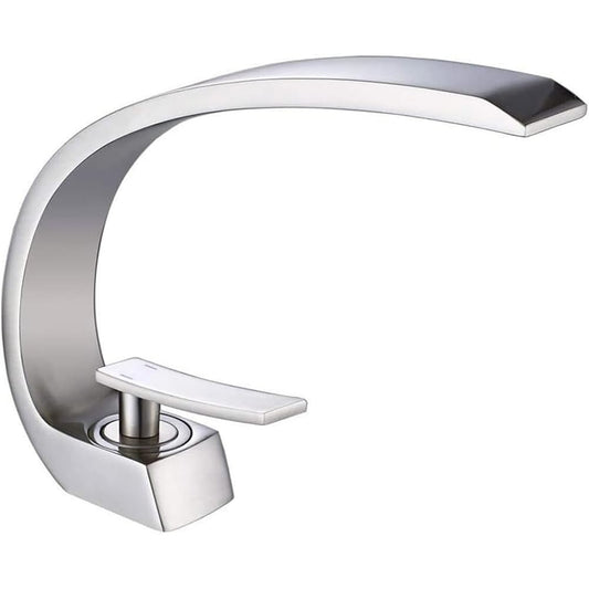 Deck Mounted Basin Mixer Tap in Chrome Finish | Heavy-Duty Brass Made | Hot & Cold Water Tap | Arc Series