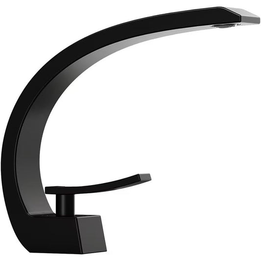 Deck Mounted Basin Mixer Tap in Matte Black Finish | Heavy-Duty Brass Made | Hot & Cold Water Tap | Arc Series