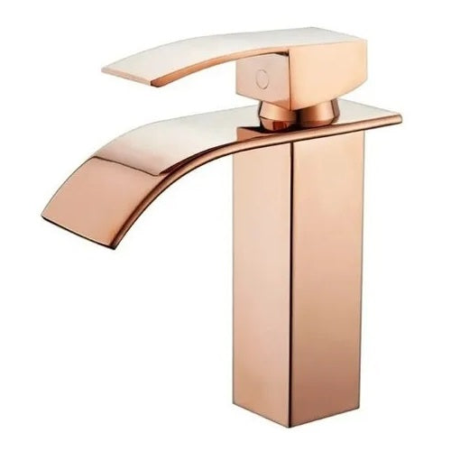 Deck Mounted Basin Mixer Tap in Rose Gold Finish | Heavy-Duty Brass Made | Hot & Cold Water Tap | Cascada Series
