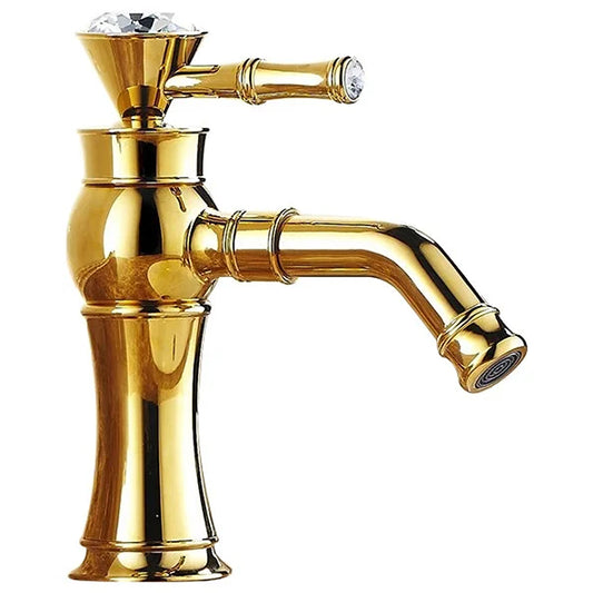 Deck Mounted Basin Mixer Tap in Gold Finish | Heavy-Duty Brass Made | Hot & Cold Water Tap | Amaze Series