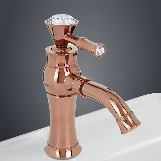 Deck Mounted Basin Mixer Tap in Rose Gold Finish | Heavy-Duty Brass Made | Hot & Cold Water Tap | Amaze Series
