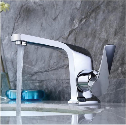 Deck Mounted Basin Mixer Tap in Chrome Finish | Heavy-Duty Brass Made | Hot & Cold Water Tap | Nexa Series