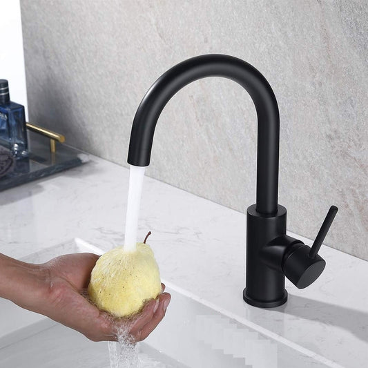 Deck Mounted Basin Mixer Tap in Matte Black Finish | Heavy-Duty Brass Made | Hot & Cold Water Tap | Flora Series