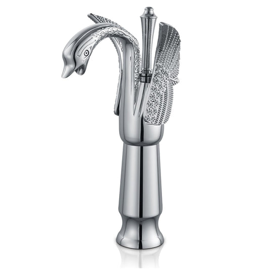 Deck Mounted Basin Mixer Tap in Chrome Finish | Heavy-Duty Brass Made | Hot & Cold Water Tap | Bird Series