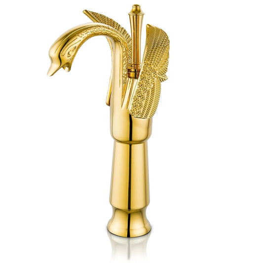 Extended Body Basin Mixer Tap in Gold Finish | Deck Mounted | Heavy-Duty Brass Made | Hot & Cold Water Tap | Cascada Series
