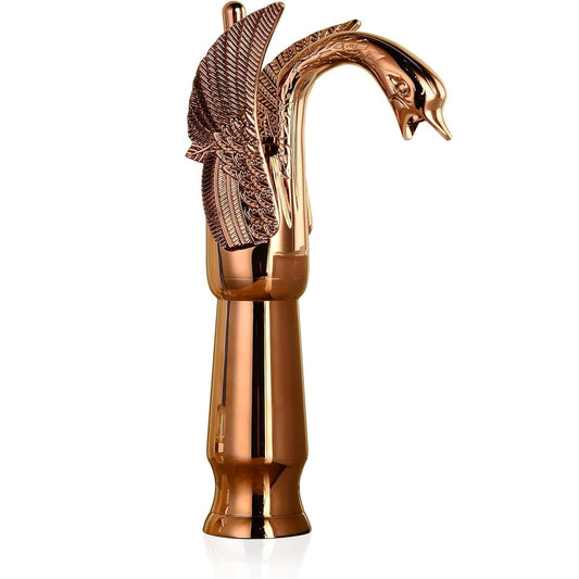 Deck Mounted Basin Mixer Tap in Rose Gold Finish | Heavy-Duty Brass Made | Hot & Cold Water Tap | Bird Series