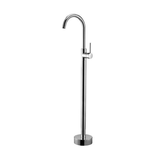 Floor Mounted Extended Body Basin Mixer Tap in Chrome Finish | Heavy-Duty Brass Made | Hot & Cold Water Tap | Fluid Series