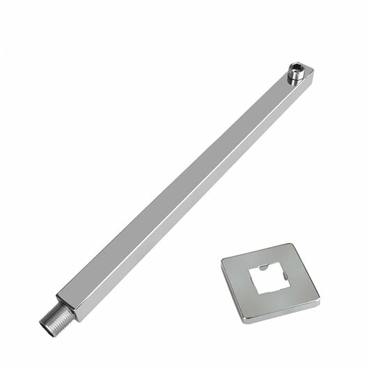 9-Inch Wall-Mounted Square Shower Arm | Stainless Steel in Silver Finish | Overhead Shower Extension