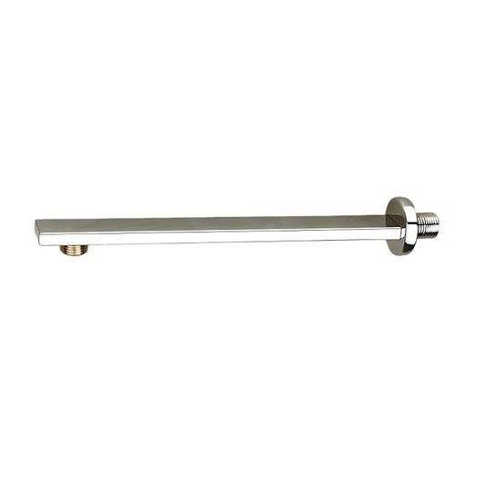 9-Inch Wall-Mounted Rectangle Shower Arm | Stainless Steel in Silver Finish | Overhead Shower Extension