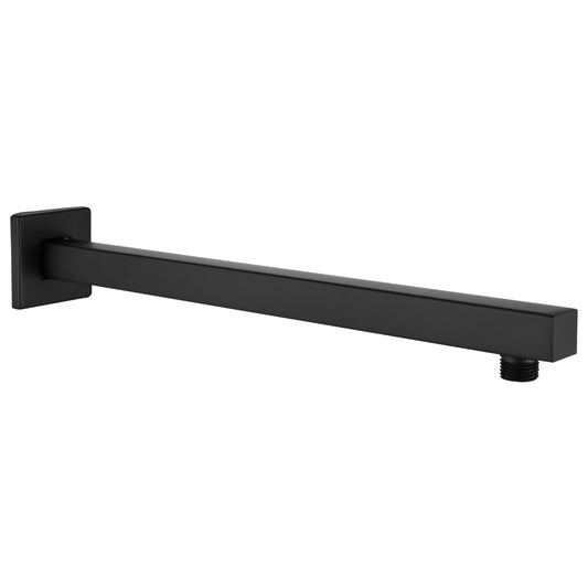 18-Inch Wall-Mounted Shower Arm | Stainless Steel in Matte Black Finish | Overhead Shower Extension