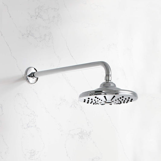 9-Inch Wall-Mounted Round Shower Arm | Heavy Duty Brass in Silver Finish | Overhead Shower Extension