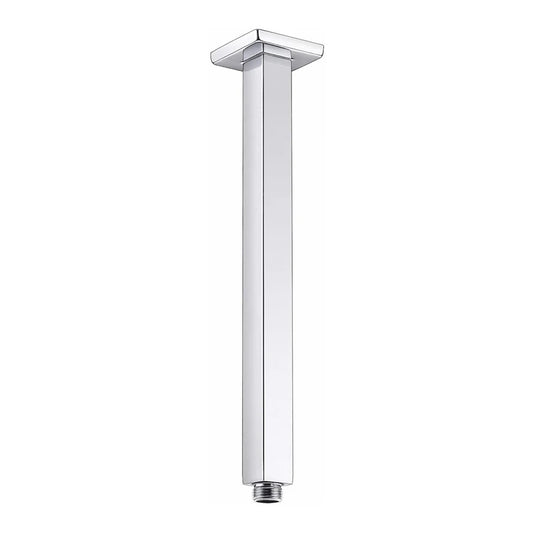 9-Inch Ceiling-Mounted Square Shower Arm | Heavy Duty Brass in Silver Finish | Overhead Shower Extension