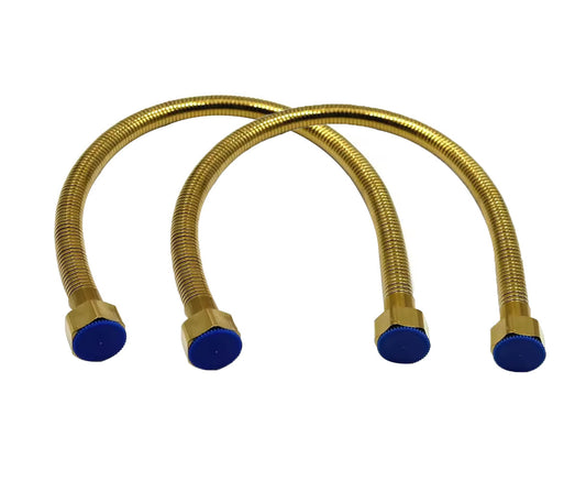 18" Connection Pipe | Heavy Duty SS304 Braiding with Gold Finish & Electro Coated | Flexible, Leak-Proof, & Rust-Proof Plumbing Hose for Geysers, Basins, Dishwashers, Faucets & Toilets