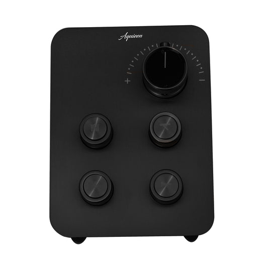 4-Way Thermostatic Diverter Matte Black Finish, Brass Made, Wall-Mounted - For Bathroom & Spa Water Flow & Temperature Control