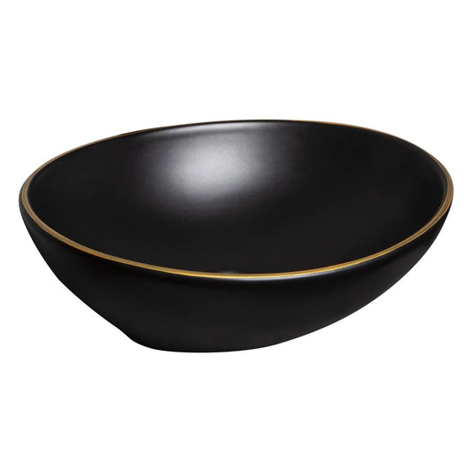 Deck-Mounted Black Acrylic Freestanding Wash Basin Countertop Sink 410x340x140 mm - Modern Vanity Basin for Homes, Hotels & Commercial Bathrooms