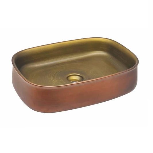 Deck-Mounted Antique Finish Acrylic Wash Basin Countertop Sink 550x400x140 mm - Vintage Style Vanity Basin for Classic & Modern Bathrooms