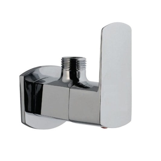 Angle Cock with Wall Flange in Chrome Finish | Heavy-Duty Brass Made | PVD Coated | Zura Series